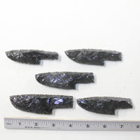 5 Small Obsidian Ornamental Knife Blades  #1335  Mountain Man Knife