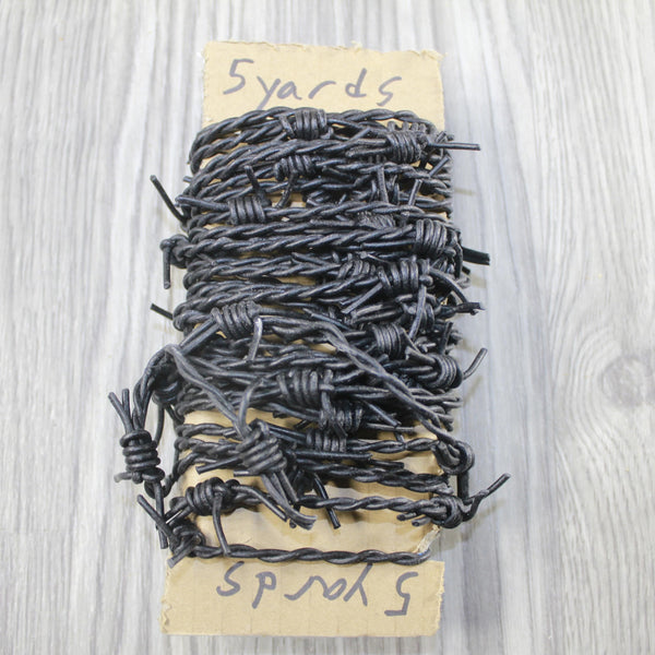 5 Yards of Leather Barbed Wire Antique Black Color  #5655