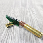 50 Cal Shell Casing Handle Glass Blade Ornamental Knife #384-2 Mountain Man Knife z