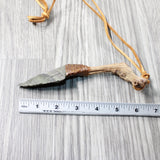 Grapevine Wood Handle Stone Blade Knife Necklace  #5252 Mountain Man Necklace za