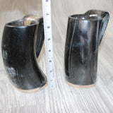 2 Horn Mugs # 4661       Medieval Tankard