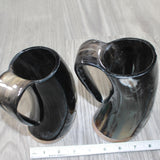 2 Horn Mugs # 4661       Medieval Tankard