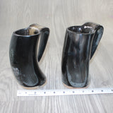 2 Horn Mugs # 4661       Medieval Tankard