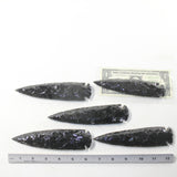 5 Obsidian Ornamental Spearheads  #613-1  Arrowhead