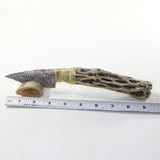 Cholla Cactus Wood Handle Stone Blade Ornamental Knife #33942 Mountain Man Knife