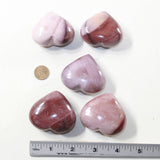 5 Mookaite Hearts Combined Weight of  422 Grams #143-1 Gemstone Hearts