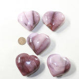 5 Mookaite Hearts Combined Weight of  422 Grams #143-1 Gemstone Hearts