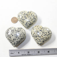 3 Dalmatian  Hearts Combined Weight of  266 Grams #403-1 Gemstone Hearts