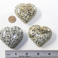 3 Dalmatian  Hearts Combined Weight of  266 Grams #553-1 Gemstone Hearts