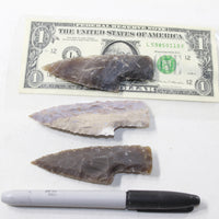 3 Small Stone Ornamental Knife Blades  #2635  Mountain Man Knife