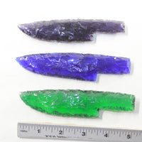 3 Glass Ornamental Knife Blades  #0335