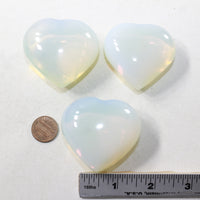 3 Opalite Hearts Combined Weight of  273 Grams #5641 Gemstone Hearts