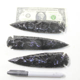 3 Obsidian Ornamental Spearheads  #583-1  Arrowhead