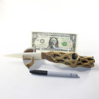 Cholla Cactus Wood Handle Bone Blade Ornamental Knife #33-142 Mountain Man Knife