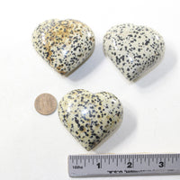 3 Dalmatian  Hearts Combined Weight of  264 Grams #383-1 Gemstone Hearts