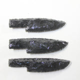 3 Obsidian Ornamental Knife Blades  #0836  Mountain Man Knife