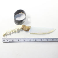 Coyote Jaw Handle Opalite Blade Ornamental Knife #133-2 Mountain Man Knife