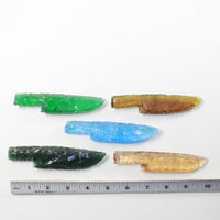 5 Glass Ornamental Knife Blades  #3837
