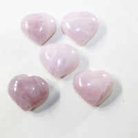 5 Rose Quartz Hearts Combined Weight of  451 Grams #9541 Gemstone Hearts
