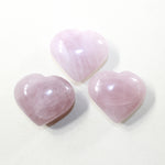 3 Rose Quartz Hearts Combined Weight of  255 Grams #5041 Gemstone Hearts