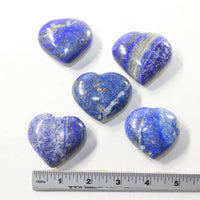 5 Lapis Hearts Combined Weight of  457 Grams #8341 Gemstone Hearts