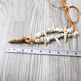 Very Large Rattlesnake Rattle Plus Antler Bead Necklace  #4150    Mountain Man Necklace