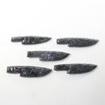 5 Obsidian Ornamental Knife Blades  #4838  Mountain Man Knife