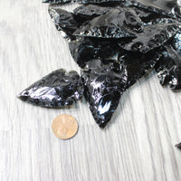 50 Large Obsidian Ornamental Arrowheads  #5259    Spearhead