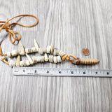 Very Large Rattlesnake Rattle Plus Antler Bead Necklace  #4150    Mountain Man Necklace