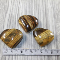 3 Tiger Eye Hearts Combined Weight of  374 Grams #1842 Gemstone Hearts