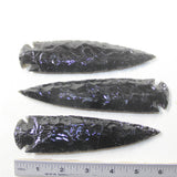 3 Obsidian Ornamental Spearheads  #583-1  Arrowhead