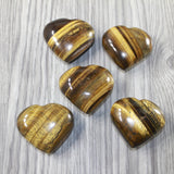 5 Tiger Eye Hearts Combined Weight of  482 Grams #7942 Gemstone Hearts