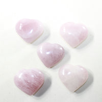 5 Rose Quartz Hearts Combined Weight of  477 Grams #7241 Gemstone Hearts