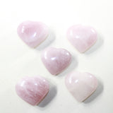 5 Rose Quartz Hearts Combined Weight of  477 Grams #7241 Gemstone Hearts