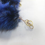5 Dyed Blue Silver Fox Tail Key Rings #9035  Taxidermy Keychain Tassel Bag Tag