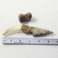 Raccoon Jaw Handle Stone Blade Ornamental Knife #13641 Mountain Man Knife