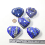 5 Lapis Hearts Combined Weight of  499 Grams #7341 Gemstone Hearts