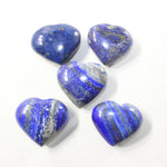 5 Lapis Hearts Combined Weight of  499 Grams #7341 Gemstone Hearts