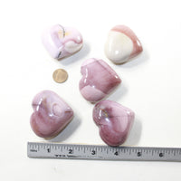 5 Mookaite Hearts Combined Weight of  416 Grams #373-1 Gemstone Hearts