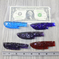 5 Small Glass Ornamental Knife Blades  #1942