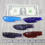 5 Small Glass Ornamental Knife Blades  #1942