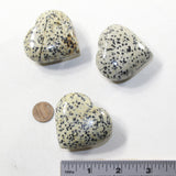 3 Dalmatian  Hearts Combined Weight of  266 Grams #123-1 Gemstone Hearts