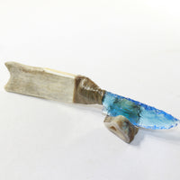 Moose Antler Handle Glass Blade Ornamental Knife #113-1 Mountain Man Knife