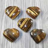 5 Tiger Eye Hearts Combined Weight of  462 Grams #9243 Gemstone Hearts