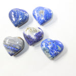 5 Lapis Hearts Combined Weight of  487 Grams #0641 Gemstone Hearts