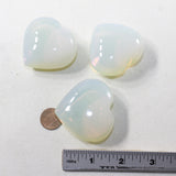 3 Opalite Hearts Combined Weight of  247 Grams #3341 Gemstone Hearts