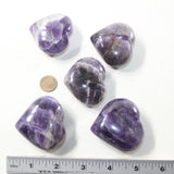 5 Amethyst Hearts Combined Weight of  426 Grams #503-1 Gemstone Hearts