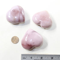 3 Mookaite Hearts Combined Weight of  252 Grams #343-1 Gemstone Hearts