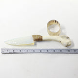 Turkey Bone Handle Opalite Blade Ornamental Knife #2341 Mountain Man Knife