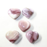 5 Mookaite Hearts Combined Weight of  452 Grams #523-1 Gemstone Hearts